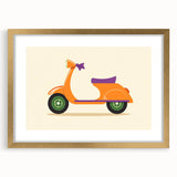 Retro Scooter Boys Wall Art – Fun Kids Room Decor Print