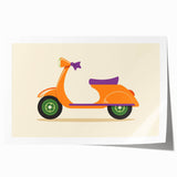 Retro Scooter Boys Wall Art – Fun Kids Room Decor Print