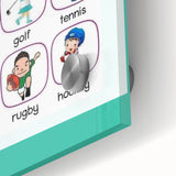 Numbers and Shapes Wall Art - Kids Sports Learning Poster