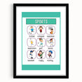 Numbers and Shapes Wall Art - Kids Sports Learning Poster