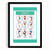 Numbers and Shapes Wall Art - Kids Sports Learning Poster