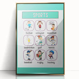 Numbers and Shapes Wall Art - Kids Sports Learning Poster