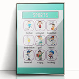 Numbers and Shapes Wall Art - Kids Sports Learning Poster