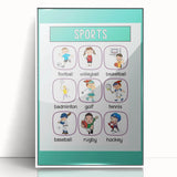 Numbers and Shapes Wall Art - Kids Sports Learning Poster
