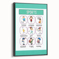 Numbers and Shapes Wall Art - Kids Sports Learning Poster