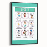 Numbers and Shapes Wall Art - Kids Sports Learning Poster