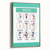 Numbers and Shapes Wall Art - Kids Sports Learning Poster