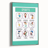 Numbers and Shapes Wall Art - Kids Sports Learning Poster