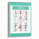 Numbers and Shapes Wall Art - Kids Sports Learning Poster