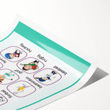 Numbers and Shapes Wall Art - Kids Sports Learning Poster