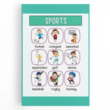 Numbers and Shapes Wall Art - Kids Sports Learning Poster