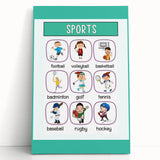 Numbers and Shapes Wall Art - Kids Sports Learning Poster