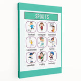 Numbers and Shapes Wall Art - Kids Sports Learning Poster