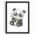 Cute Panda Nursery Wall Art – Baby Room & Kids Bamboo Decor Print