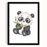 Cute Panda Nursery Wall Art – Baby Room & Kids Bamboo Decor Print