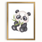 Cute Panda Nursery Wall Art – Baby Room & Kids Bamboo Decor Print