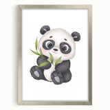Cute Panda Nursery Wall Art – Baby Room & Kids Bamboo Decor Print
