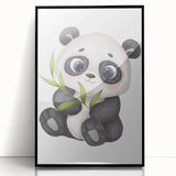 Cute Panda Nursery Wall Art – Baby Room & Kids Bamboo Decor Print