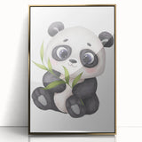 Cute Panda Nursery Wall Art – Baby Room & Kids Bamboo Decor Print