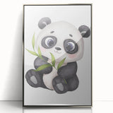 Cute Panda Nursery Wall Art – Baby Room & Kids Bamboo Decor Print