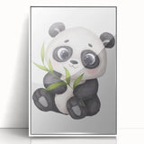 Cute Panda Nursery Wall Art – Baby Room & Kids Bamboo Decor Print