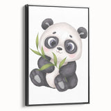 Cute Panda Nursery Wall Art – Baby Room & Kids Bamboo Decor Print