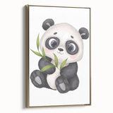 Cute Panda Nursery Wall Art – Baby Room & Kids Bamboo Decor Print