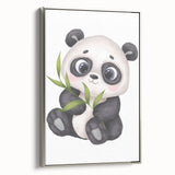 Cute Panda Nursery Wall Art – Baby Room & Kids Bamboo Decor Print