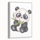 Cute Panda Nursery Wall Art – Baby Room & Kids Bamboo Decor Print