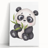 Cute Panda Nursery Wall Art – Baby Room & Kids Bamboo Decor Print