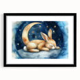 Starry Night Bunny - Kids Room Wall Art Canvas and Framed Options