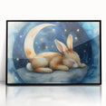 Starry Night Bunny - Kids Room Wall Art Canvas and Framed Options