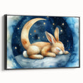 Starry Night Bunny - Kids Room Wall Art Canvas and Framed Options