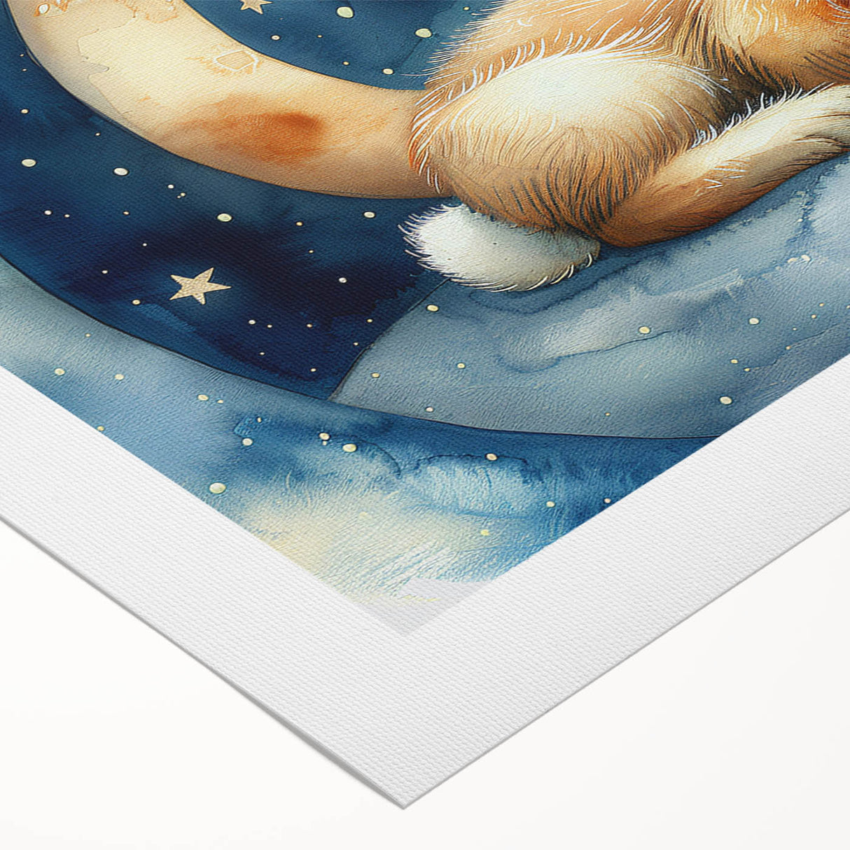 Starry Night Bunny - Kids Room Wall Art Canvas and Framed Options