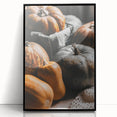 Large abstract wall art featuring autumnal hues on a framed acrylic, ideal for modern living room decor.