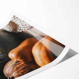 Extra large rolled print of line art flowers in autumn hues, ideal for large living room wall art.