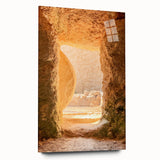 Large abstract wall art featuring vibrant spring hues on acrylic glass, suitable for bedroom or dining room decor.