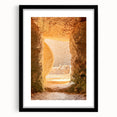 Abstract art print featuring textured, colorful swirls on a large canvas, framed in black, ideal for living room decor.