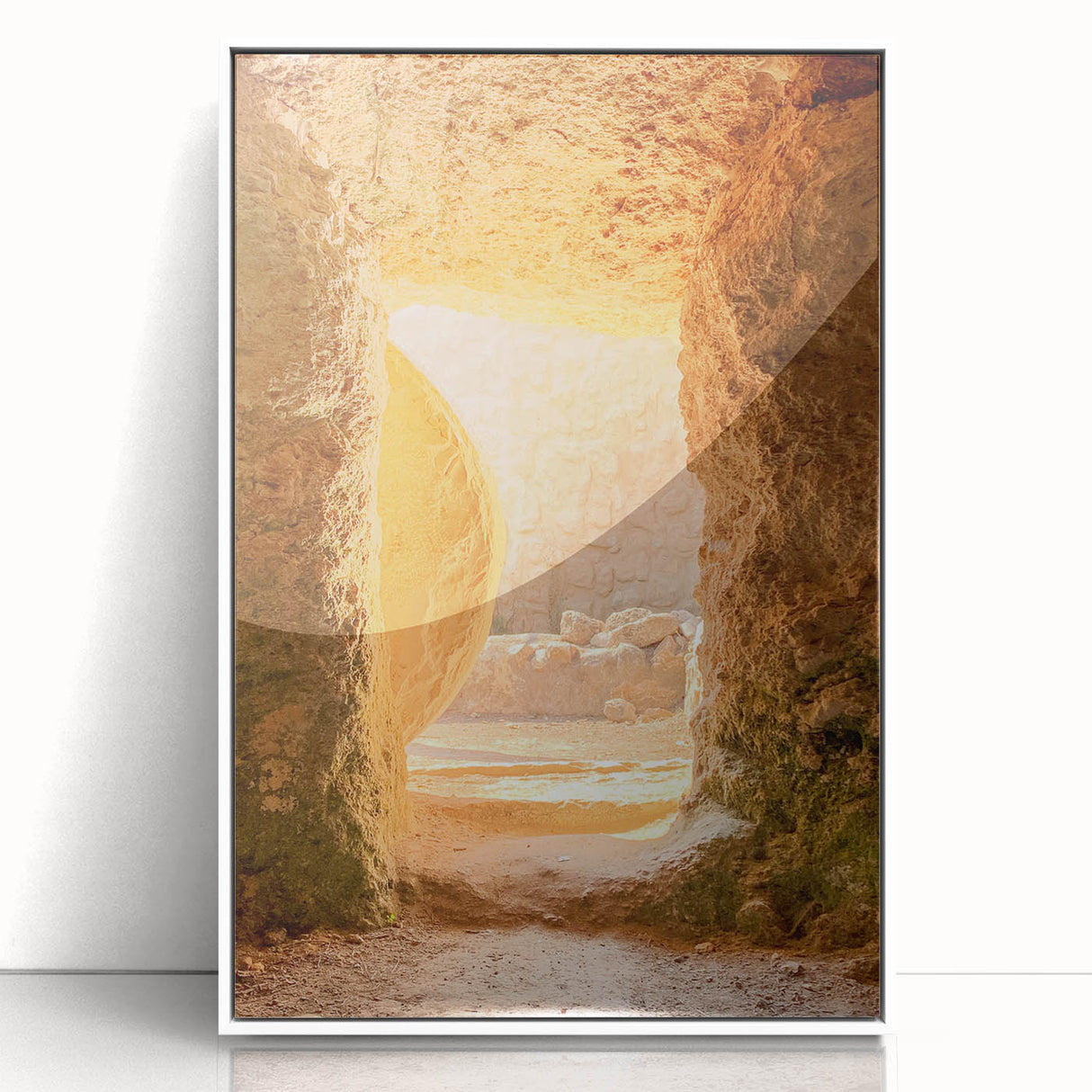 Acrylic print of a modern art deco poster featuring a spring-themed design in pastel shades, ideal for nursery wall art.