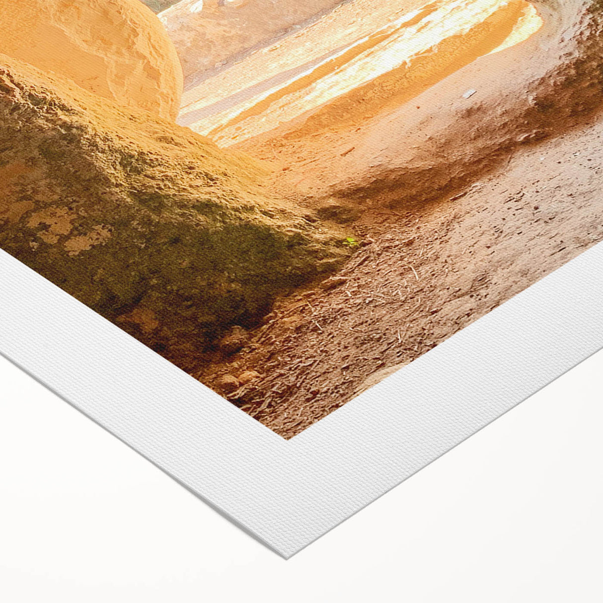 Art deco poster featuring a stylized spring scene in pastel colors on rolled canvas.