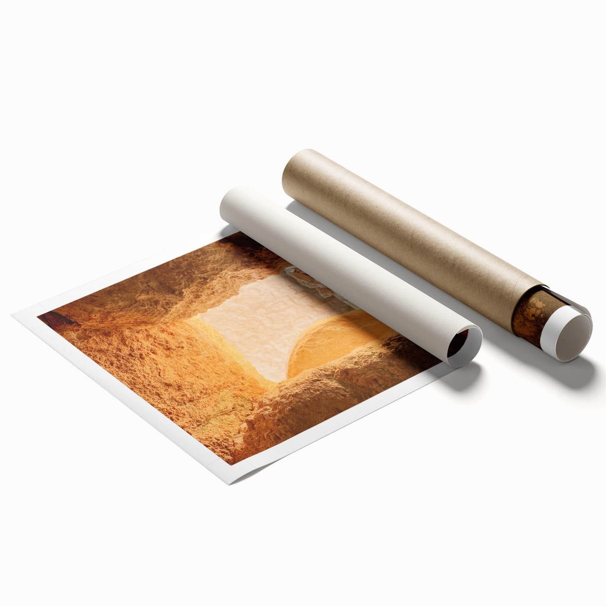 Extra large rolled print featuring a spring floral design in pastel shades.