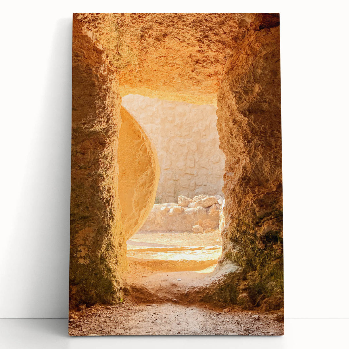 Large black and white stretched canvas depicting a spring scene, ideal for kitchen wall art or bedroom ambiance.