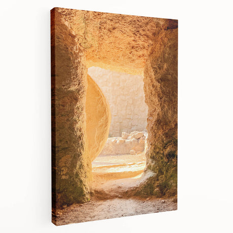 Spring-themed abstract art on stretched canvas featuring soft green and pink tones, ideal for kitchen wall art.