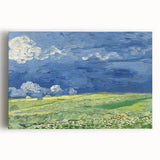 A black and white stretched canvas print of Van Gogh's 'Starry Night', ideal for kitchen wall art or bedroom ambiance.