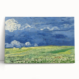 Large black and white stretched canvas print of Van Gogh's painting, ideal for kitchen wall art.