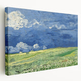 Vincent van Gogh painting reproduction on large stretched canvas, featuring swirling blue and yellow tones.
