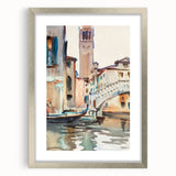 Modern Venetian Scene - Watercolor Bridge Wall Art by Sargent