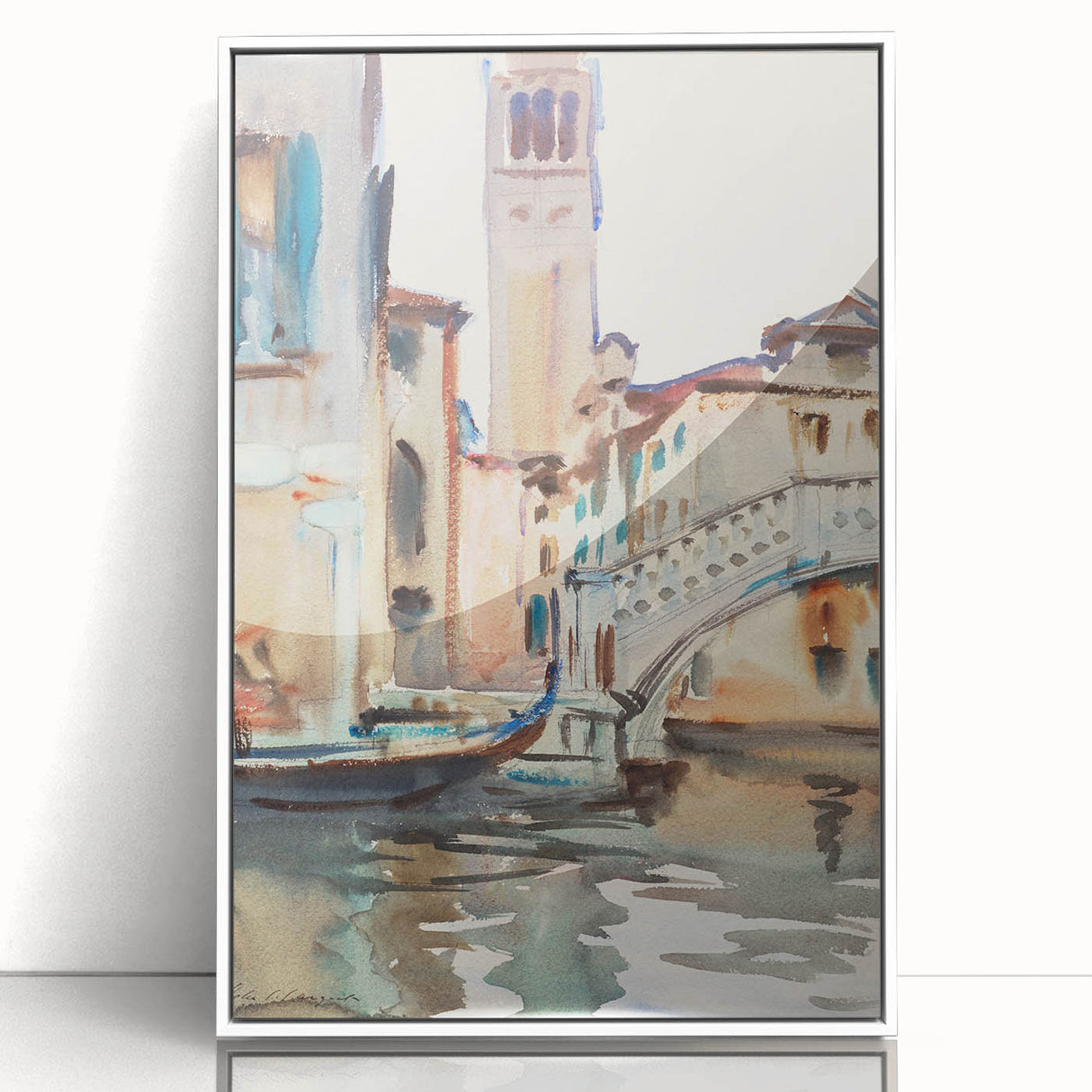 Modern Venetian Scene - Watercolor Bridge Wall Art by Sargent