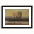 Modern Wall Art: Serene Twilight Landscape with Trees and River Scene