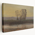 Modern Wall Art: Serene Twilight Landscape with Trees and River Scene